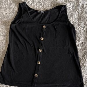 SHEIN Classic Black Buttoned Tank Top